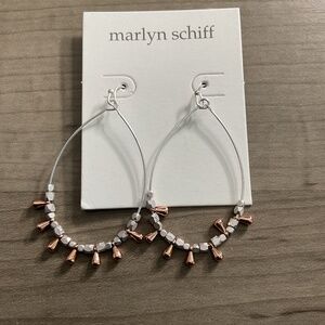 Silver and Rose Gold Tear Drop Earrings